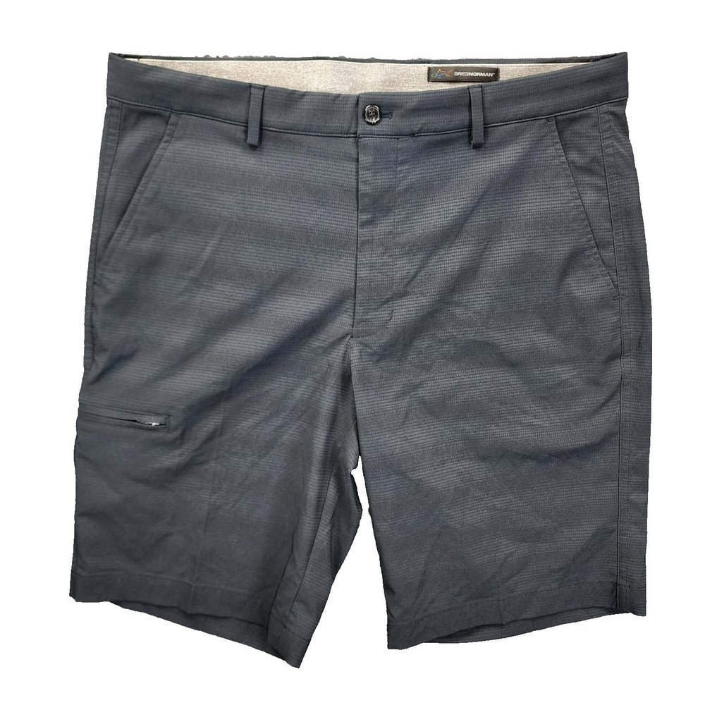 Mens Striped Dark Blue Greg Norman chino golf‎ shorts size 34 EUC